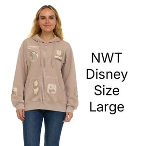 NWT Disney Winnie The Pooh Full Zip Hooded Sweatshirt Size Large